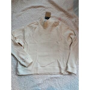 The North Face Women's White Dune Waffle Knit Mock Neck Sweater Size XXL